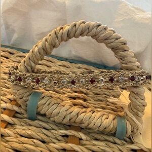 Elegant Gold and Red Chain Bracelet